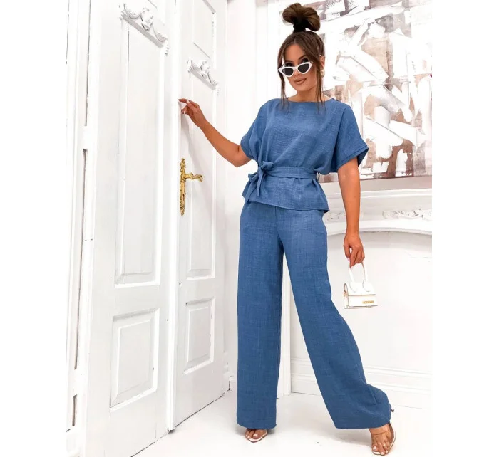 Svetlomodrá dámska letná dvojdielna súprava (82198)