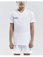 Craft Teamwear Squad Go Jersey Solid Jr Detské športové tričko s výstrihom do V 82.5582 biele Craft Teamwear Squad Go Jersey Solid Jr Detské športové tričko s výstrihom do V 82.5582 biele