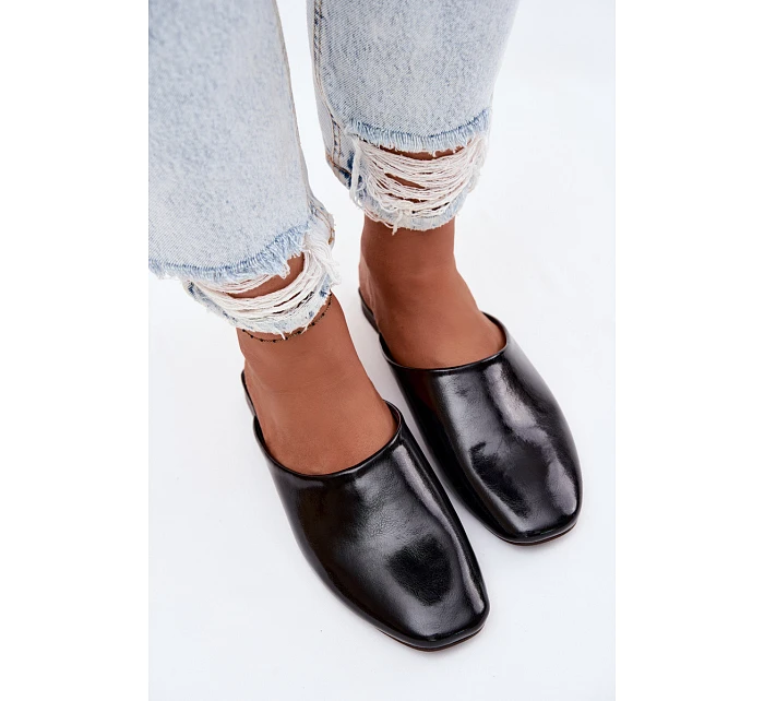 Dámské Mule z Umělé Kůže Ploché Černé Romelle