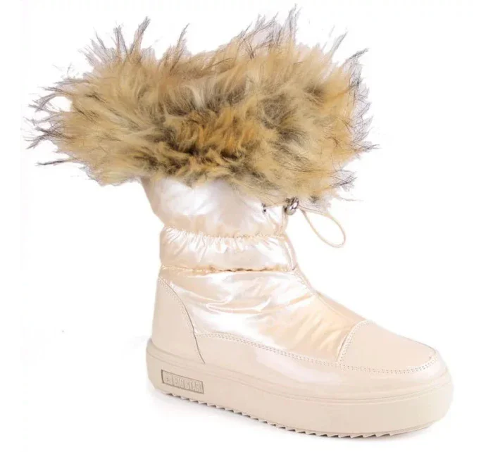 Dámske snežnice INT1924B s umelou kožušinou MM274380 Light beige - Big Star Dámske snežnice INT1924B s umelou kožušinou MM274380 Light beige - Big Star