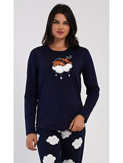 Dámske dlhé pyžamo Medveď na obláčiku