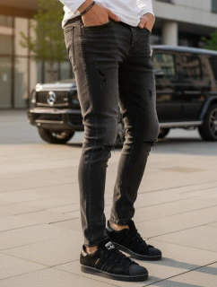 Pánske čierne nohavice FashionStreet UX3823