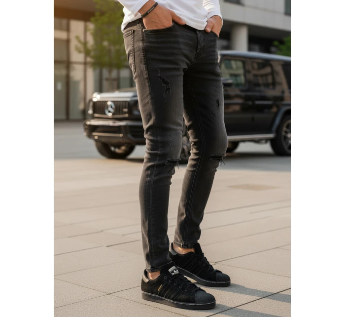 Pánske čierne nohavice FashionStreet UX3823