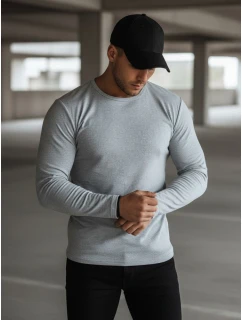 Pánské šedé tričko s dlouhým rukávem model 21994116 - Dstreet