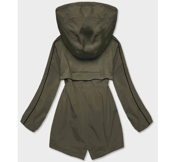 Tenká dámska bunda v khaki farbe s podšívkou (B8119-11) Tenká dámska bunda v khaki farbe s podšívkou (B8119-11)