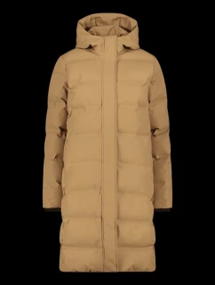Dámska zimná dlhá bunda CMP s kapucňou, nepremokavá, zateplená, béžová (34K0096/P814)