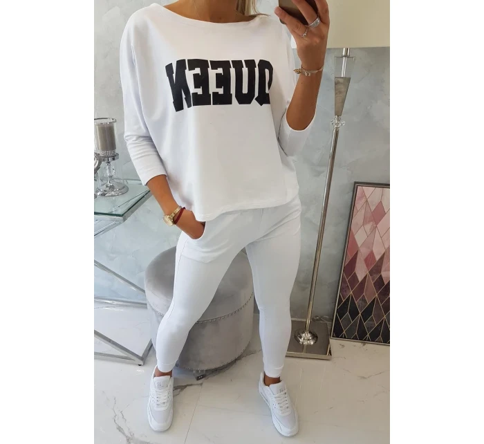 Tlačená sada Queen white