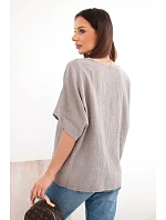 Dámska bavlnená oversize blúzka s krátkymi rukávmi Fango