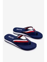 Damskie Klapki Japonki Na Platformie Big Star LL274779 Granatowe