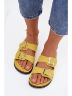 Dámské pantofle s přezkami Žluté Oliena