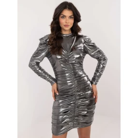 Sukienka DHJ SK model 20686449 ciemny szary - FPrice Sukienka DHJ SK model 20686449 ciemny szary - FPrice