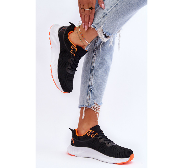 Klasické dámske športové šnurovacie topánky Darla Black and orange
