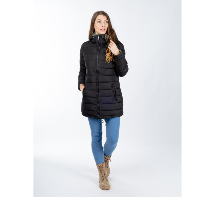 Dámska obojstranná zimná bunda GLANO - svetlozelená/čierna