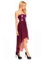 Dámské společenské šaty model 15042381 s asymetrickou sukní fialové Fialová - Mayaadi Dámské společenské šaty model 15042381 s asymetrickou sukní fialové Fialová - Mayaadi