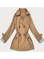 Krátky kabát Goodlookin s gombíkmi tmavo béžový (KK60415-4#)