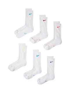 Ponožky Nike Everyday Elevated, 6 párov, biele, HQ8021 906, veľkosti 35–37,5