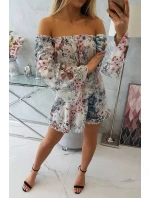 Kvetinové šaty vo farbe ecru