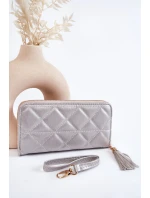 Velká prošívaná peněženka s pruhem stříbrný model 21573699 - Boto Velká prošívaná peněženka s pruhem stříbrný model 21573699 - Boto