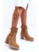 Dámské síťované boty na podpatku Camel Lewski model 21636597 - Boto