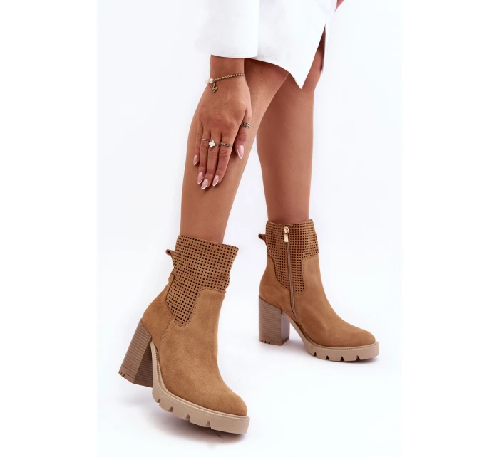 Dámské síťované boty na podpatku Camel Lewski model 21636597 - Boto