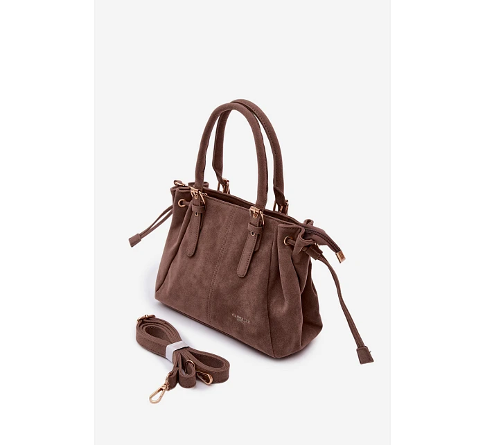 Eko semišová kabelka tmavě béžová model 22111510 - Flora&Co