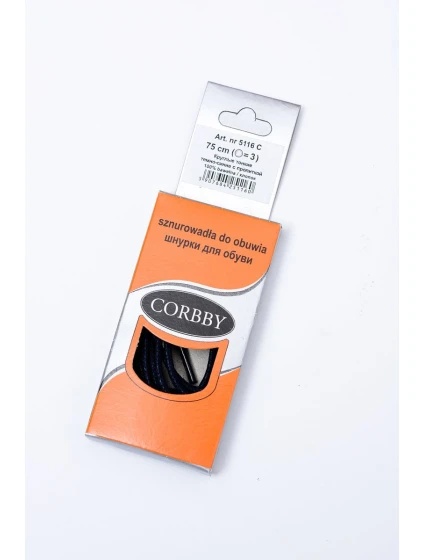 Corbby Granatowe Woskowane Cienkie Sznurówki