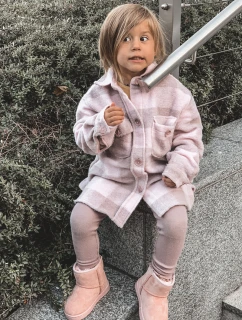 Ocieplane Dziecięce Młodzieżowe Botki Śniegowce Różowe Gooby