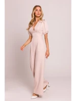model 20970728 Kombinéza s puff rukávy světle béžová - Moe