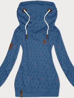 Světle modrá vzorovaná dámská mikina model 21310472 - 6&8 Fashion