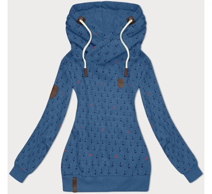 Svetlomodrá vzorovaná dámska mikina (2304) Svetlomodrá vzorovaná dámska mikina (2304)