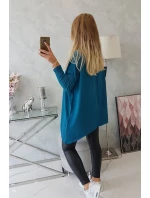 Oversize mikina s asymetrickými bokmi námornícka modrá