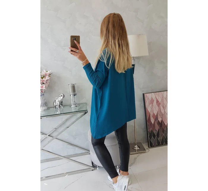 Oversize mikina s asymetrickými bokmi námornícka modrá