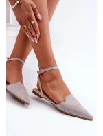 Wiązane Baleriny Eko Zamszowe Z Noskami W Szpic Szare Ellesara Wiązane Baleriny Eko Zamszowe Z Noskami W Szpic Szare Ellesara