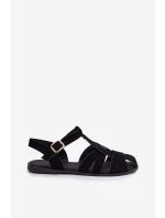 Dámske sandále Roman flat black Belanessa Dámske sandále Roman flat black Belanessa