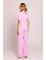 Kombinéza s puff rukávy  růžová model 20970740 - Moe