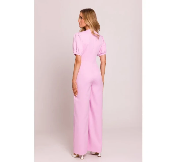 Kombinéza s puff rukávy  růžová model 20970740 - Moe