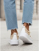 Dámske kožené tenisky LA319 ZY1378 beige - FashionStreet