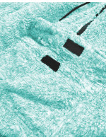 Plyšová melanžová dámska mikina v mätovej farbe (HH008-41)