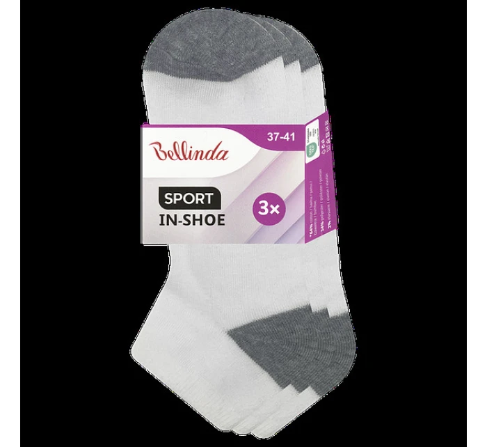 Dámske športové členkové ponožky 3 páry SPORT WOMEN IN-SHOE 3x - BELLINDA - biele