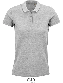 SOL'S Planet Women Dámske piqué polo z bio bavlny 25.3575 šedá melírovaná