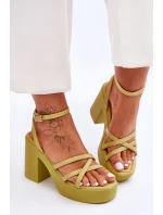 Módní sandály na vysokém podpatku s pásky model 21620468 - Boto