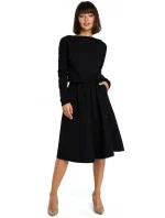 B087 Midi šaty - čierne
