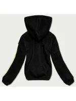 Krátká černá dámská bavlněná tepláková mikina model 17231884 - J.STYLE Krátká černá dámská bavlněná tepláková mikina model 17231884 - J.STYLE