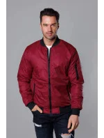 Pánska bunda typu "bomber" vo vínovej bordovej farbe s prešívanou podšívkou (AK95-6)