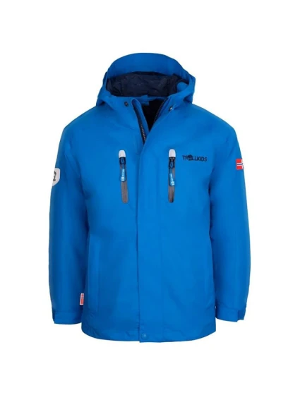 TrollKids Detská bunda do dažďa Sognefjord Jacket Pro azure blue/navy priedušná modrá (431-160) TrollKids Detská bunda do dažďa Sognefjord Jacket Pro azure blue/navy priedušná modrá (431-160)