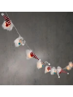 GIRLANDA SVETLÁ 12KS TRPASLÍCI NA BATÉRIE SANTA CLAUS TEPLÁ BIELA LUCA