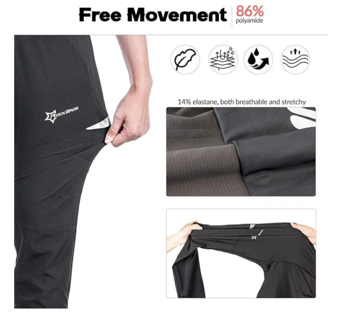 Rockbros pánské cyklistické kalhoty černé 3XL