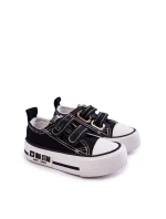 Dětské látkové tenisky se suchým zipem BIG STAR KK374074 Černý a bílý Dětské látkové tenisky se suchým zipem BIG STAR KK374074 Černý a bílý
