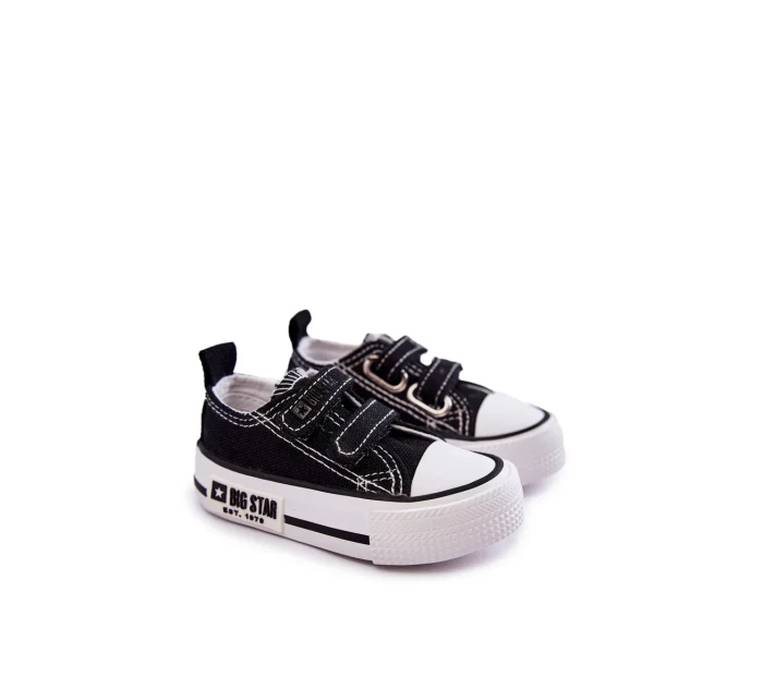 Dětské látkové tenisky se suchým zipem BIG STAR KK374074 Černý a bílý Dětské látkové tenisky se suchým zipem BIG STAR KK374074 Černý a bílý