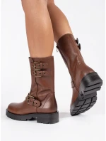 Pohodlné hnědé kotníčkové boty dámské platforma Pohodlné hnědé kotníčkové boty dámské platforma